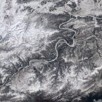 Ice cover on the Yukon River approaching its confluence with the Tanana River in Alaska. Courtesy Landsat imagery/NASA Goddard Space Flight Center and U.S. Geological Survey