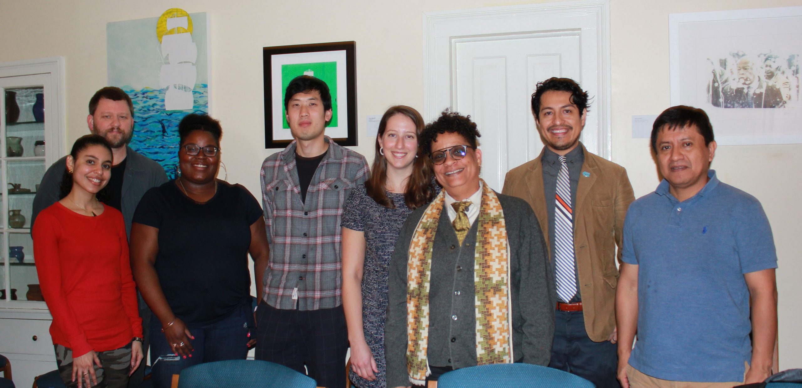 Doctoral candidates in the Graduate Working Group with Critical Ethnic Studies Director Sharon Holland.
