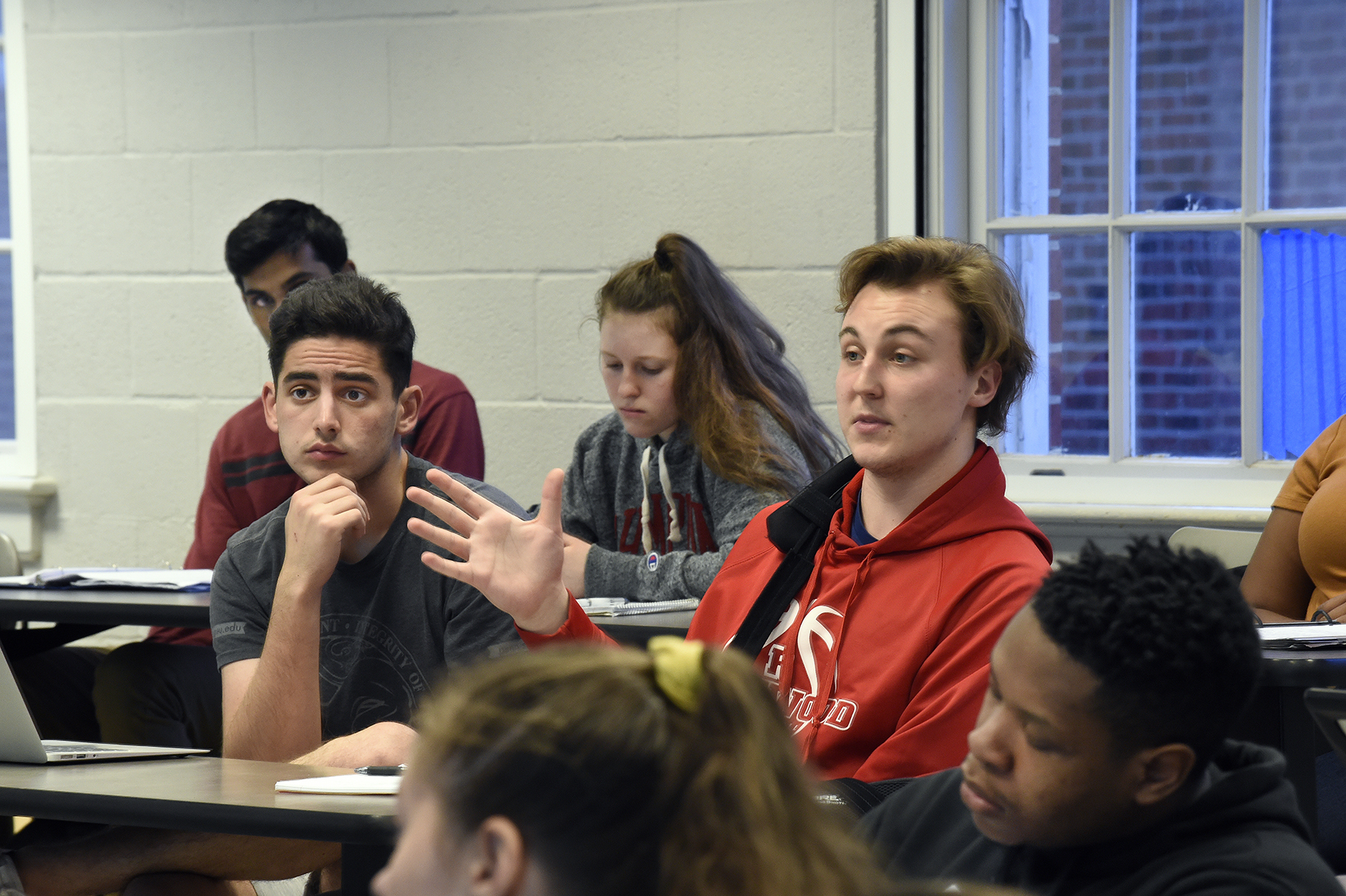 Lazar said he hopes that as a final takeaway, the course inspires students to become allies against hate speech, showing leadership both on campus and long after their time at Carolina. (photo by Donn Young). Photo shows students in class.