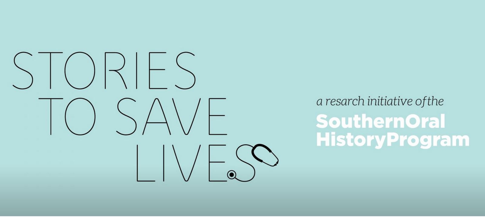 Screen shot of Stories to Save Lives website banner