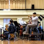 Ketch directs a rehearsal of the UNC Jazz Ensemble. (Jon Gardiner/UNC-Chapel Hill)