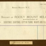 Rocky Mount Mills invoice from 1970.