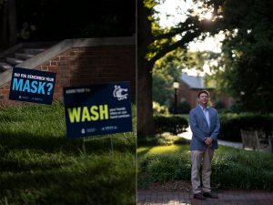 Signs on the UNC campus promoting mask wearing and hand washing. Marc Hetherington. 