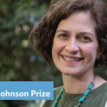 Elizabeth Olson with the words George Johnson Prize on her photo.