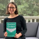 Tania Jenkins holds a copy of her new book, "Doctor's Orders."