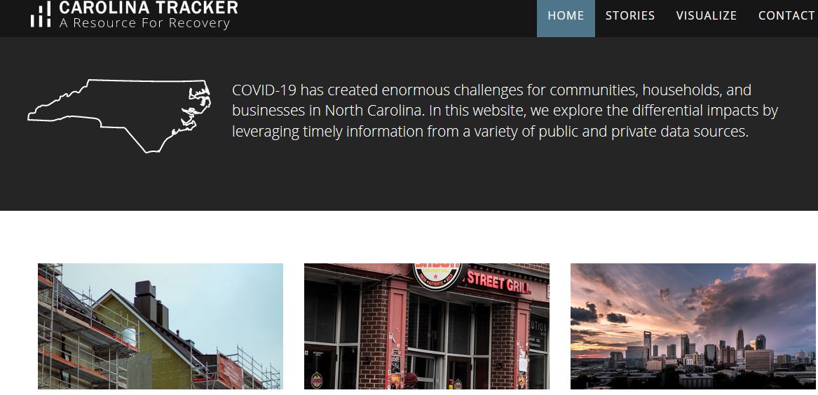 Screen capture of the website for Carolina Tracker 