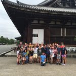 Morgan Pitelka with students in Japan in 2015.