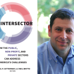 Cover of The Intersector book on the left; photo of Dan Gitterman on the right.