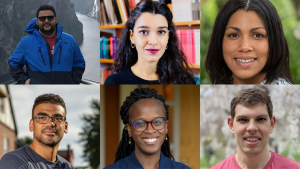 Among the newest faculty hired by College of Arts & Sciences departments are, top row, left to right, Kennet Flores, Aaliyah Sadruddin and Malia Blue; bottom row, Gabriel Bump, Fenaba Addo and Gedas Bertasius.