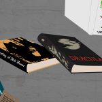 Various illustrations of horror literature books