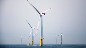 Photos of wind turbines in the ocean