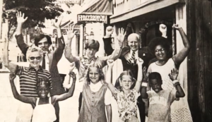 Seymour (back right) is featured in a photo from a 1984 Chapel Hill-Carrboro United Fund brochure.