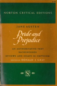 A copy of Jane Austen's Pride and Prejudice used in Thornton's class.